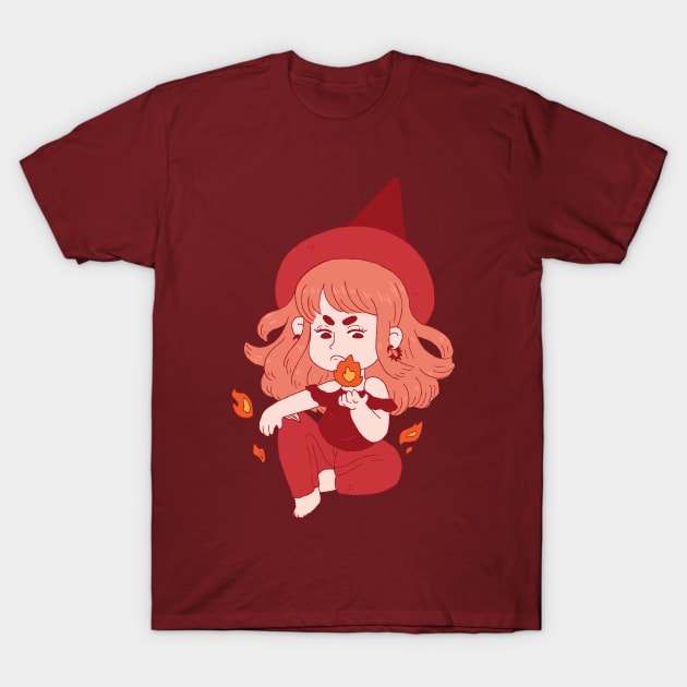 Fire Witch T-Shirt by iamlunasol